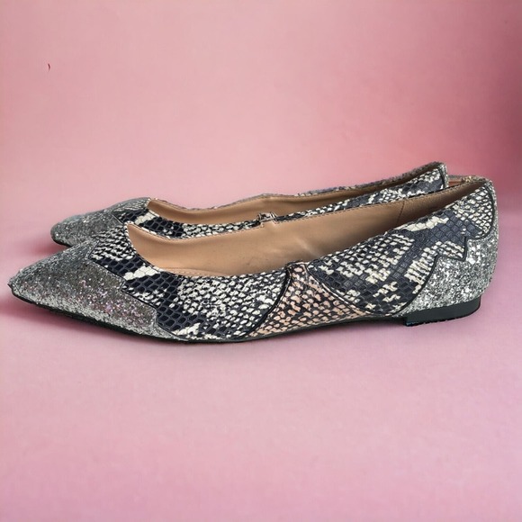 Coach Shoes - Coach x Tabitha Simmons 9.5 Harriette Mary Janes Glitter Snakeskin Python Flats